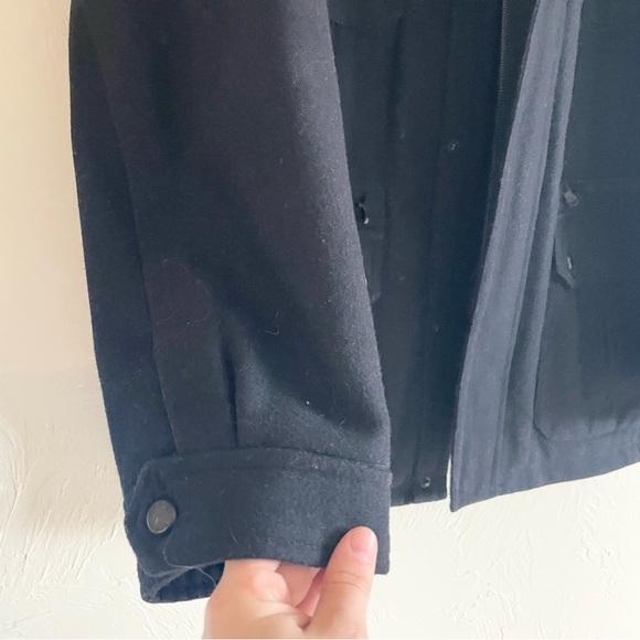 MICHAEL KORS Men's Navy Blue Wool Blend Winter Utility Pea Coat Jacket Large - Picture 6 of 8